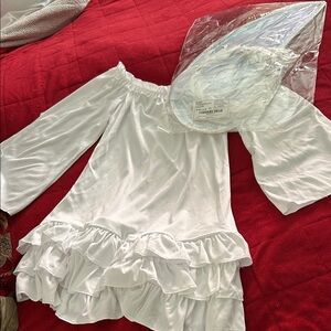 Girls Angel White Dress With Wings & Halo